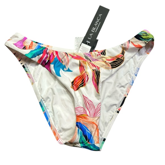 LA BLANCA Women's Paradise Ruched Hipster Bikini swim Bottom size 10 NWT - Picture 2 of 7